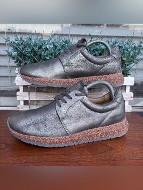 Birkenstock Wrigley Sneakers Metallic Grey Womens US 9 EU 40 Boost Cork Sole